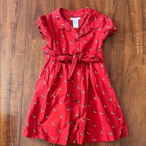 Janie and Jack Red Boston Terrier Dress